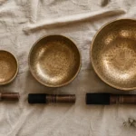 Small, medium, and large hand-hammered singing bowls for choosing the right size