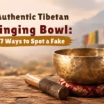 Authentic Tibetan singing bowl hand-hammered by artisan in Nepal