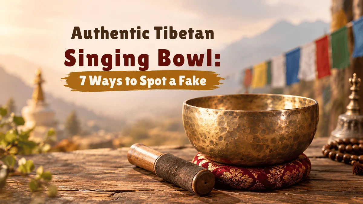Authentic Tibetan singing bowl hand-hammered by artisan in Nepal